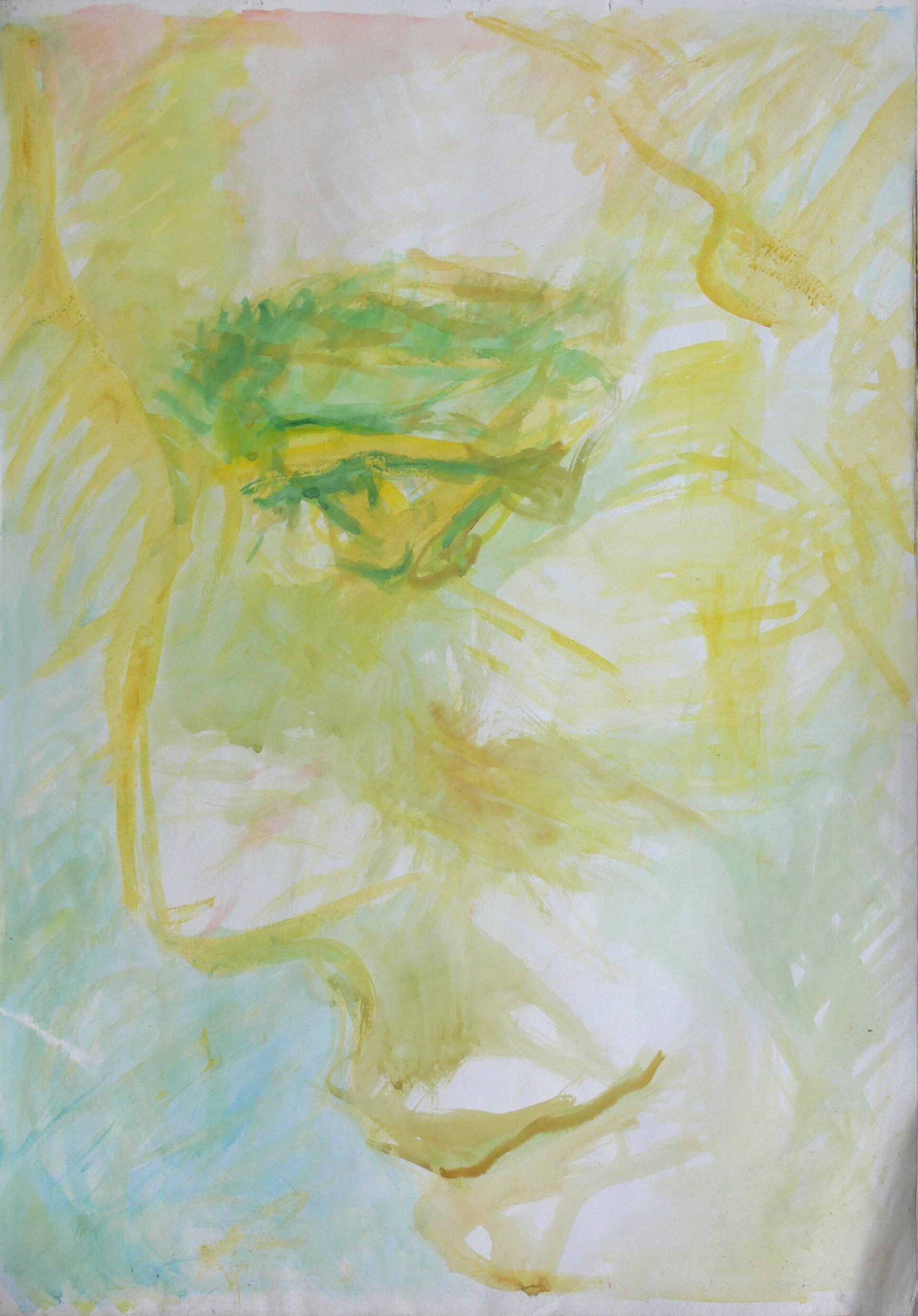 Painting of a male face in profile by Mariusz Kaldowski