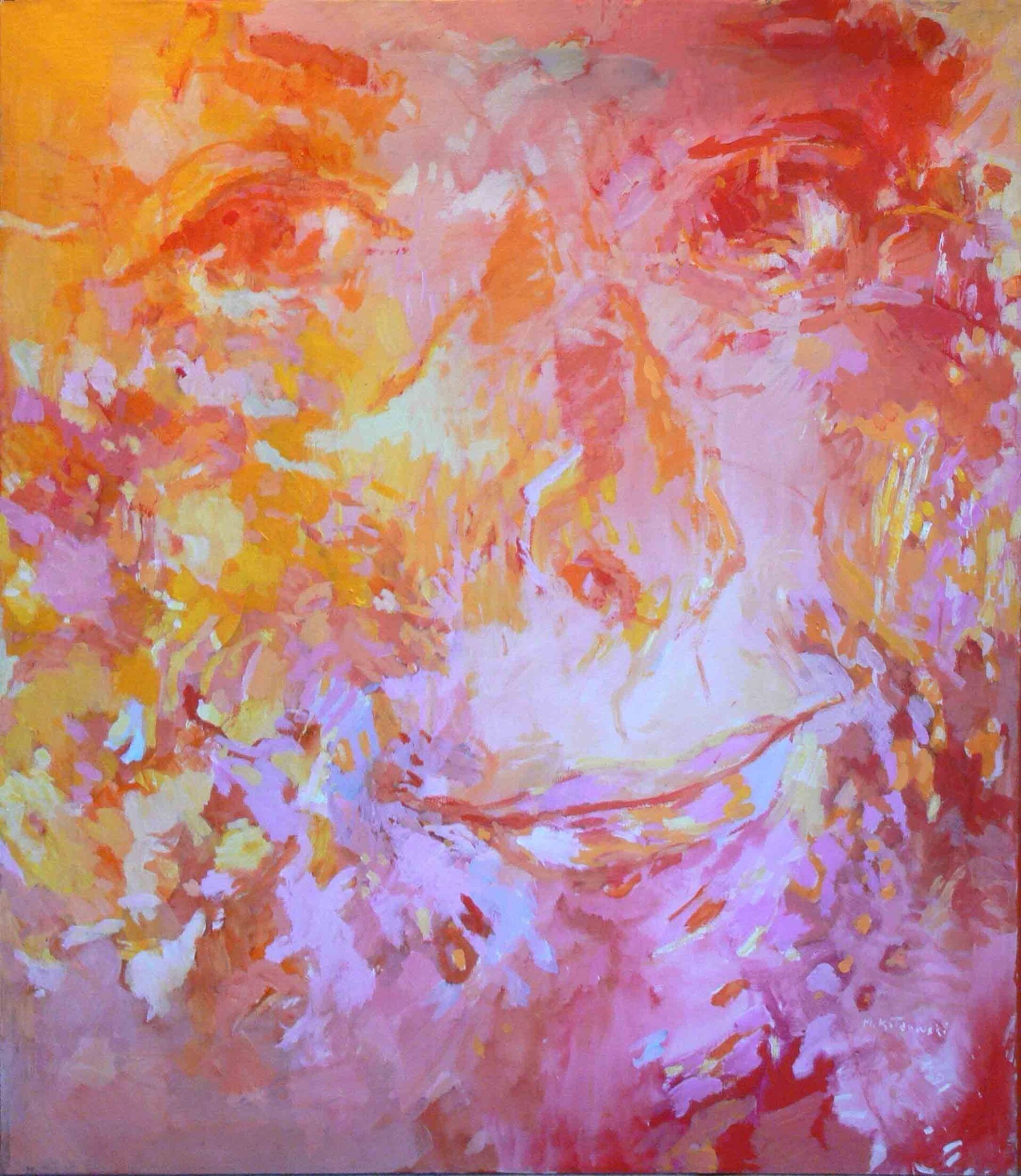 Expressionistic abstact large scale portrait by Mariusz Kaldowski