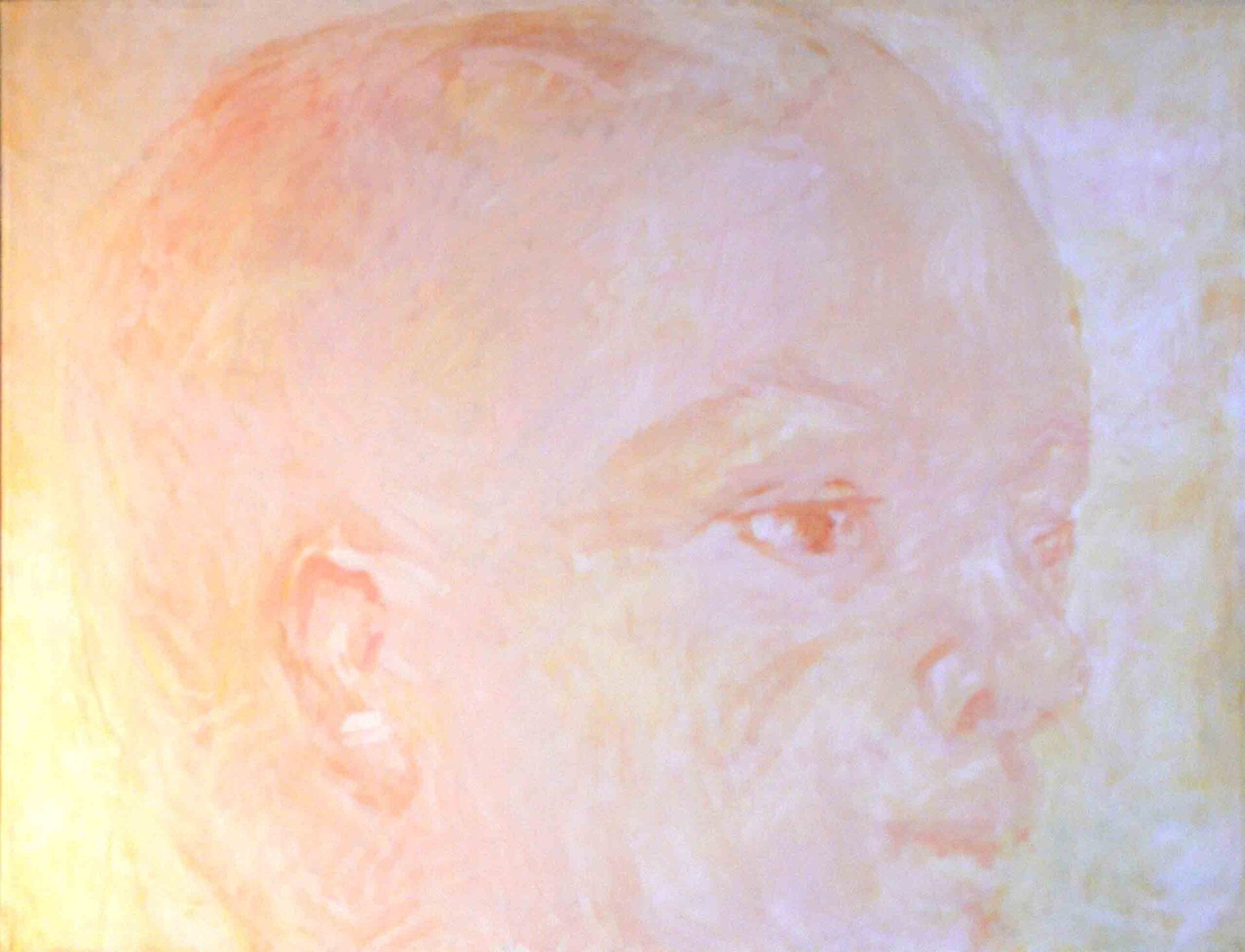 Abstract archive canvas painting of a boy by Mariusz Kaldowski