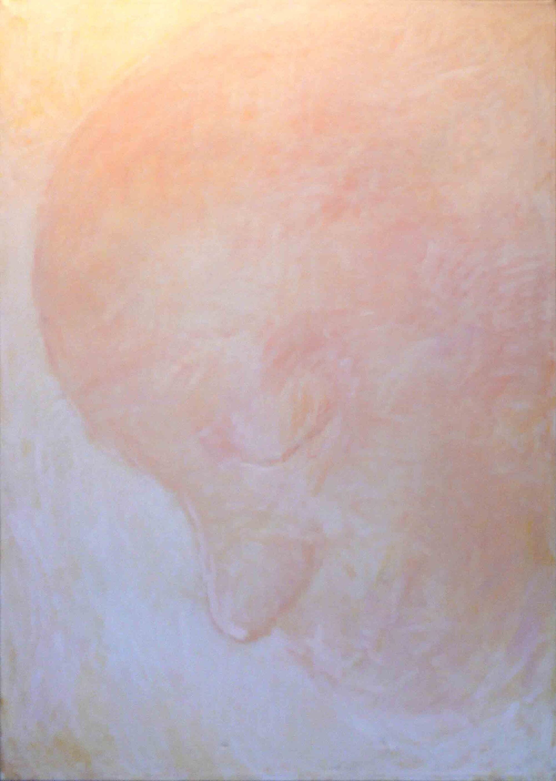 Early painting of a baby face by Mariusz Kaldowski
