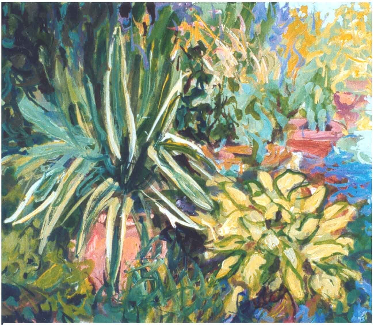 Figurative plein-air painting archive of agave plant by Mariusz Kaldowski
