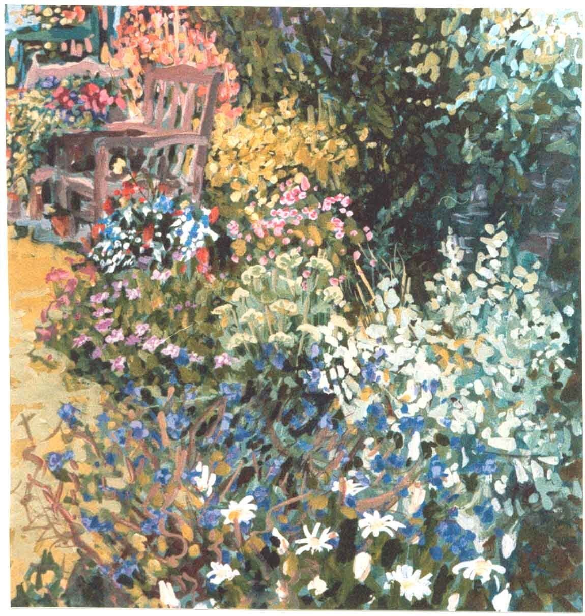Abstract archive acrylic impression of a garden by Mariusz Kaldowski