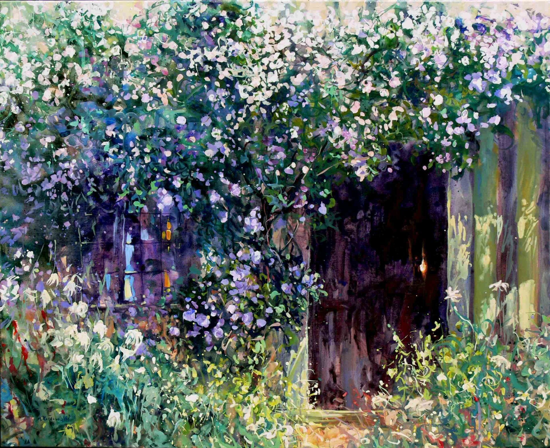 National Trust painting by Mariusz Kaldowski — acrylic on canvas, 90 x 110 cm, inspired by old door at Smallhythe
