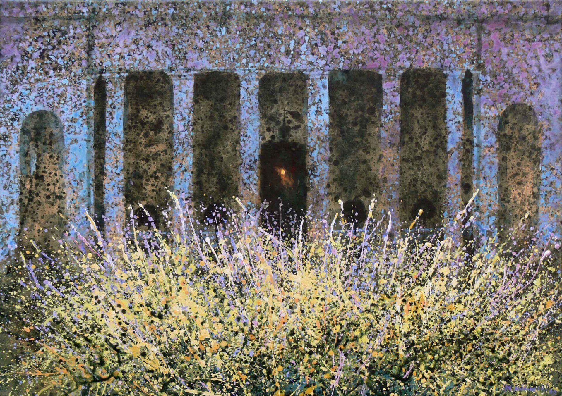 National Trust painting by Mariusz Kaldowski — acrylic on canvas, inspired by Loggia at Nymans