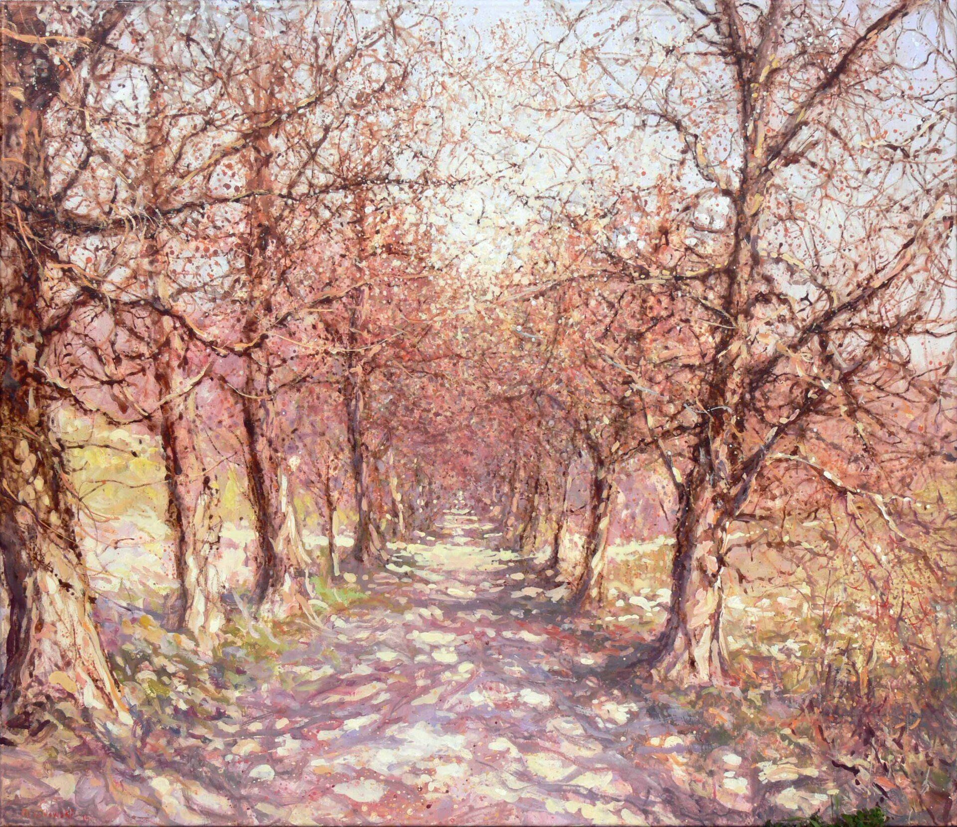 National Trust painting by Mariusz Kaldowski — acrylic on canvas, 80 x 100 cm, inspired by oaks at Knole