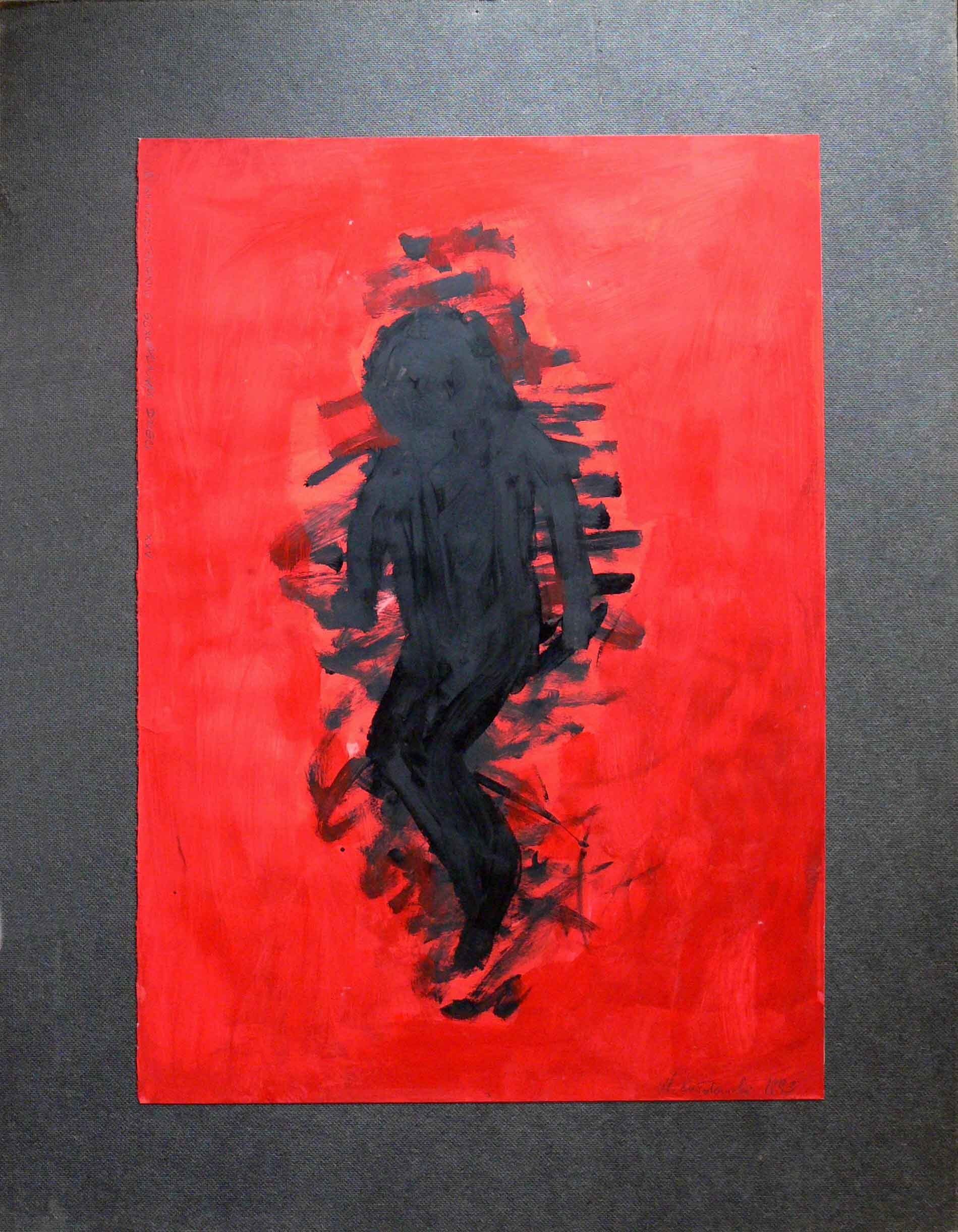 Dynamic composition in red and black suggesting resistance.