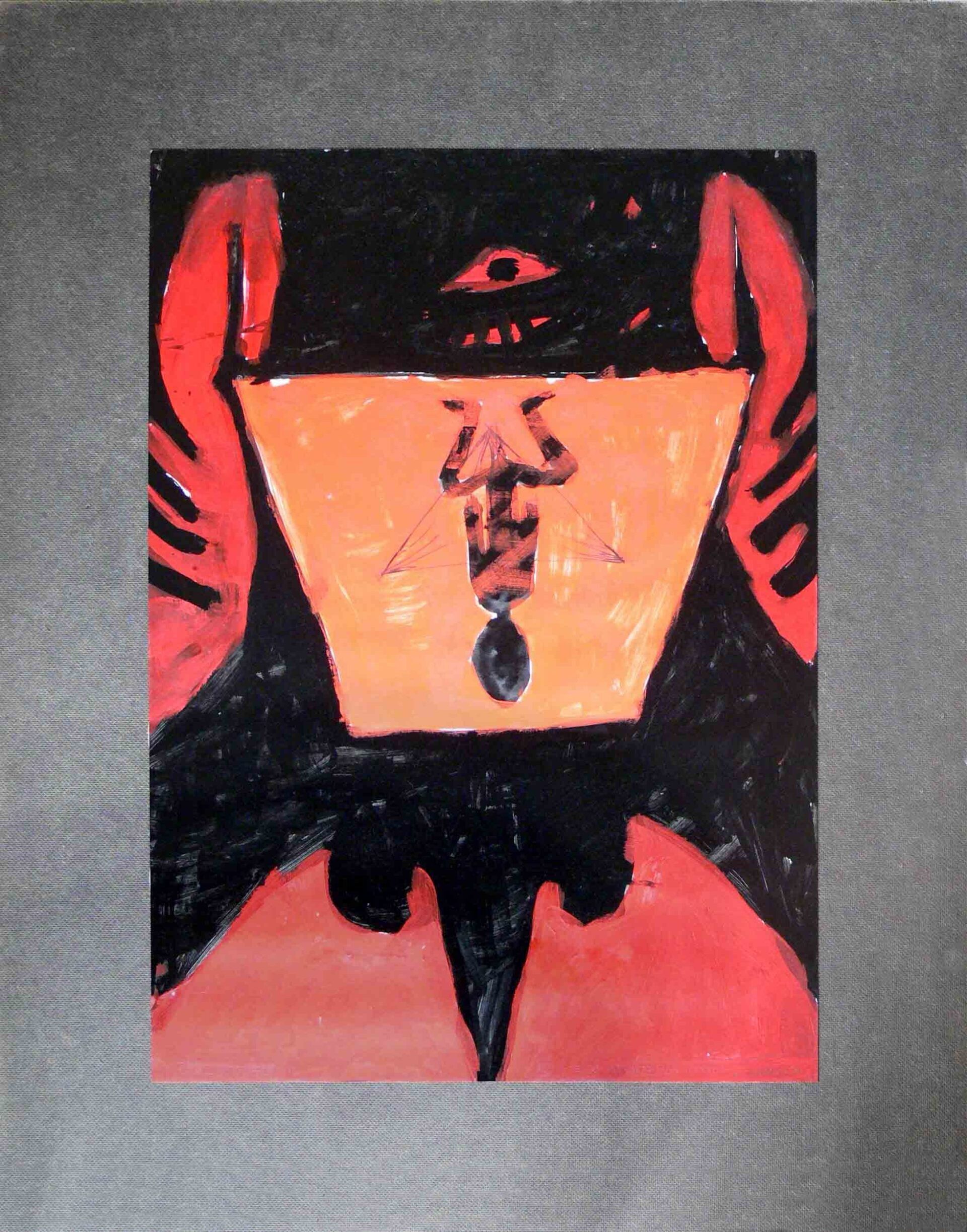symbolic red and black art on social issues