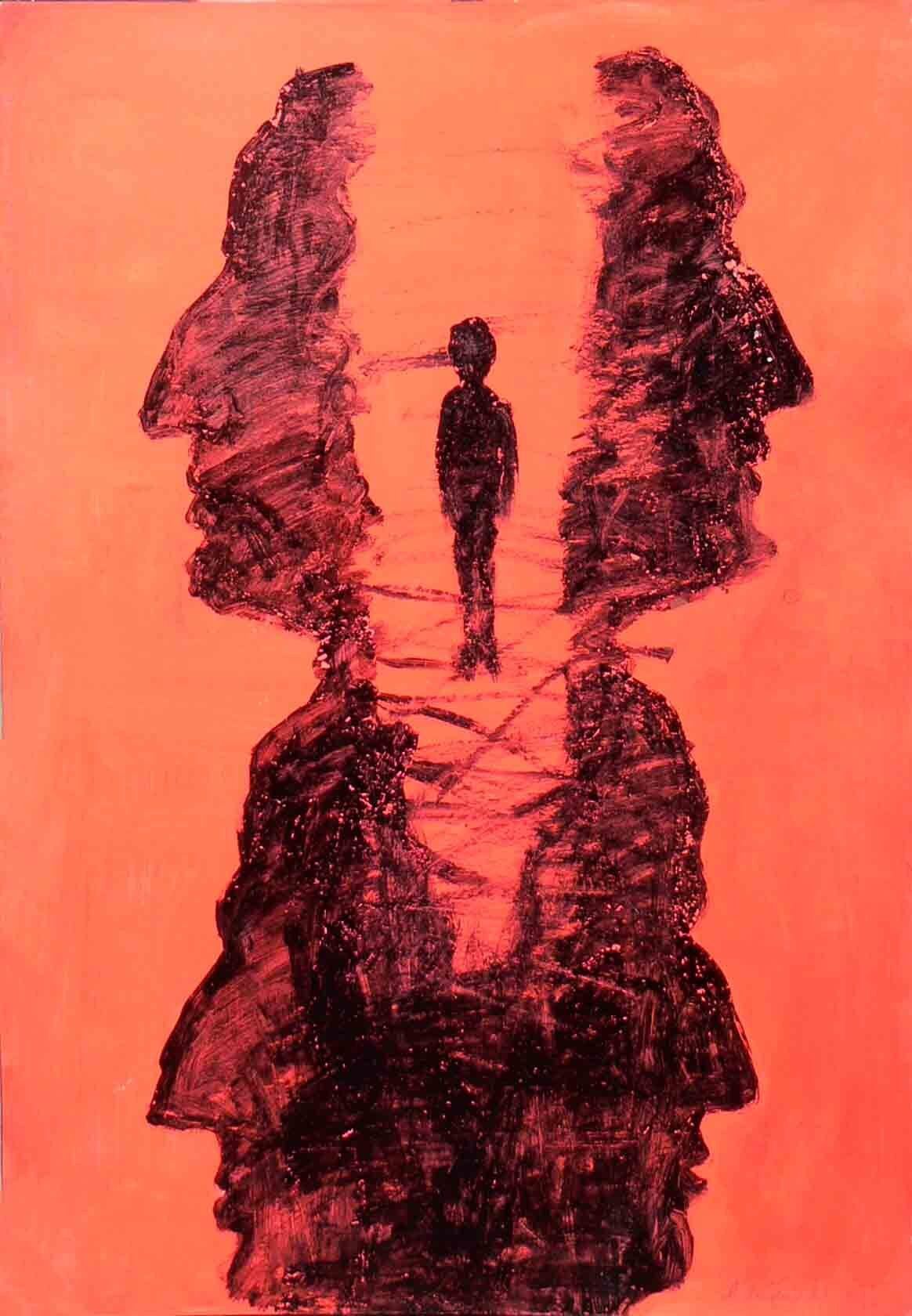 Abstract body form symbolizing isolation.