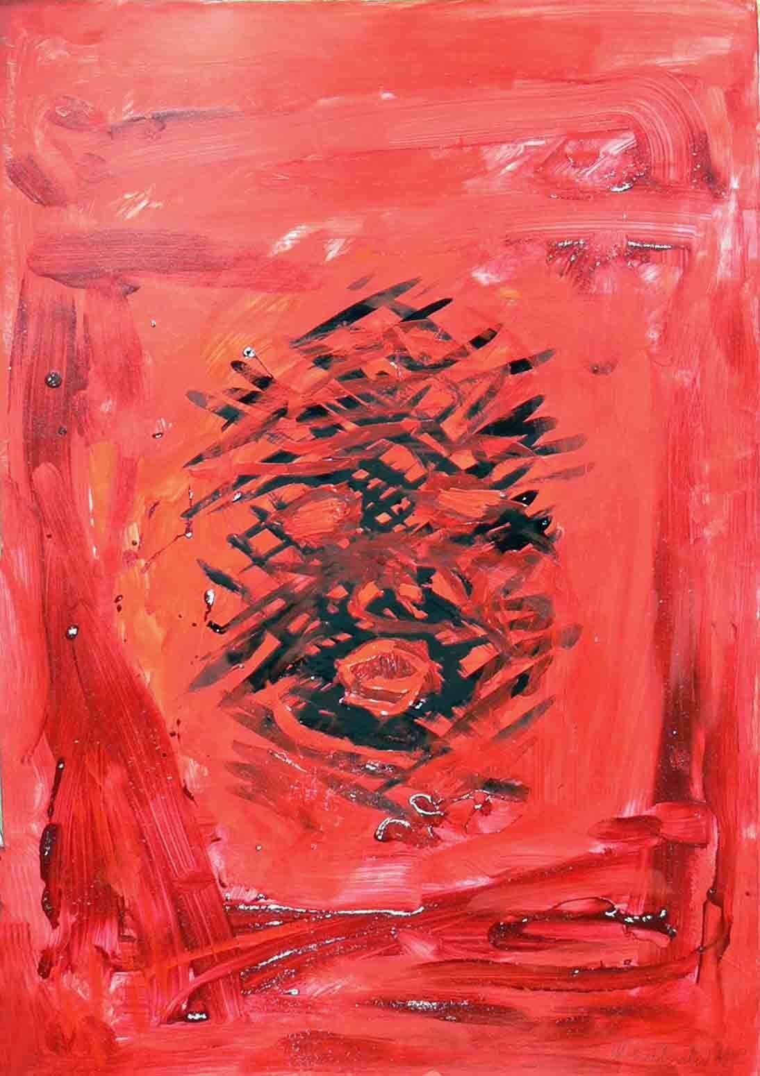 Fragmented form suggesting struggle for identity.