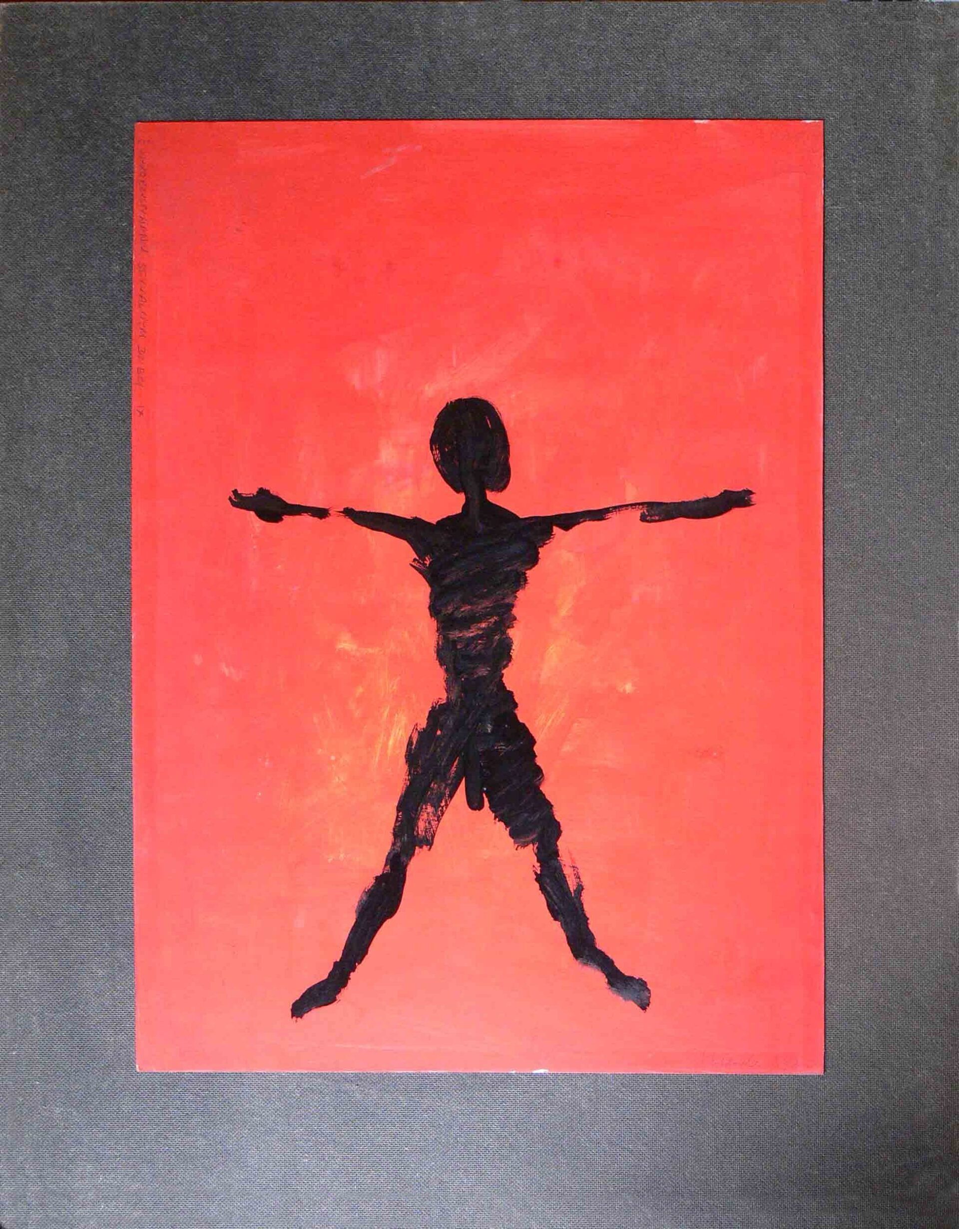 Fragmented human figure reflecting struggle for dignity.