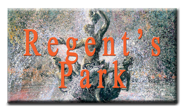 Mariusz Kaldowski painting depicting Regent's Park's Fountain