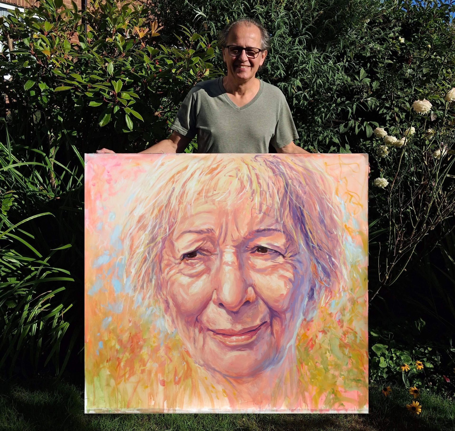 Portrait of Wislawa Szymborska (image with the artists) by Mariusz Kaldowski
acrylic on canvas 100 x 110cm