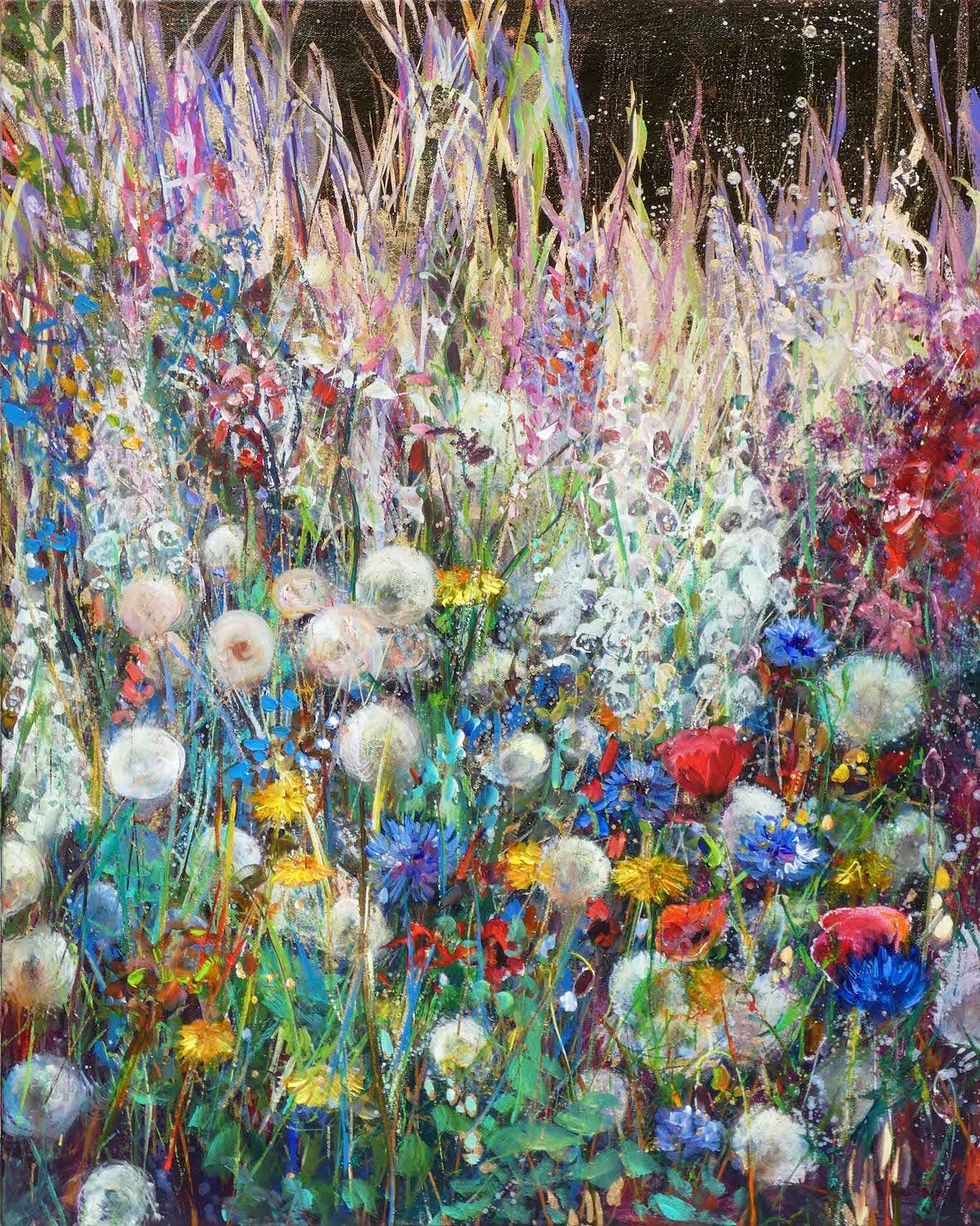 - Golden Meadow, Golden Field (3) painting of garden with dandelions 
acrylic on canvas 80 x 100cm