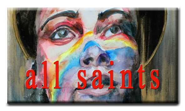 woman face with rainbow