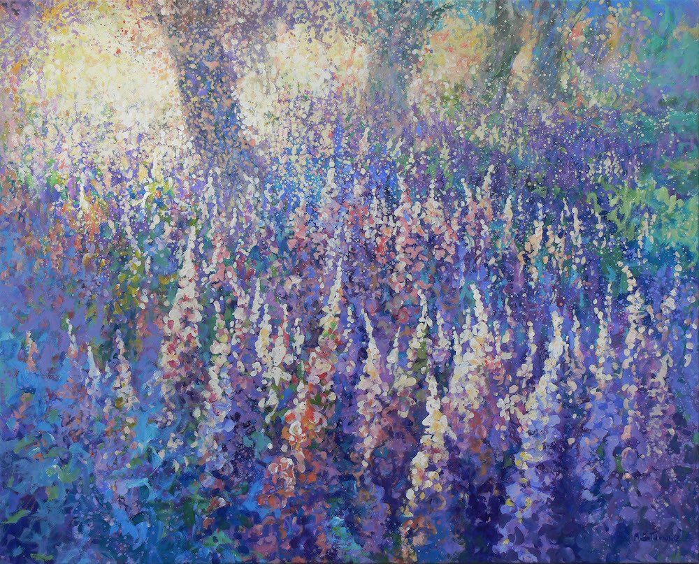 Landscape painting “Lupine” by Mariusz Kaldowski — acrylic on canvas, 80 × 100 cm