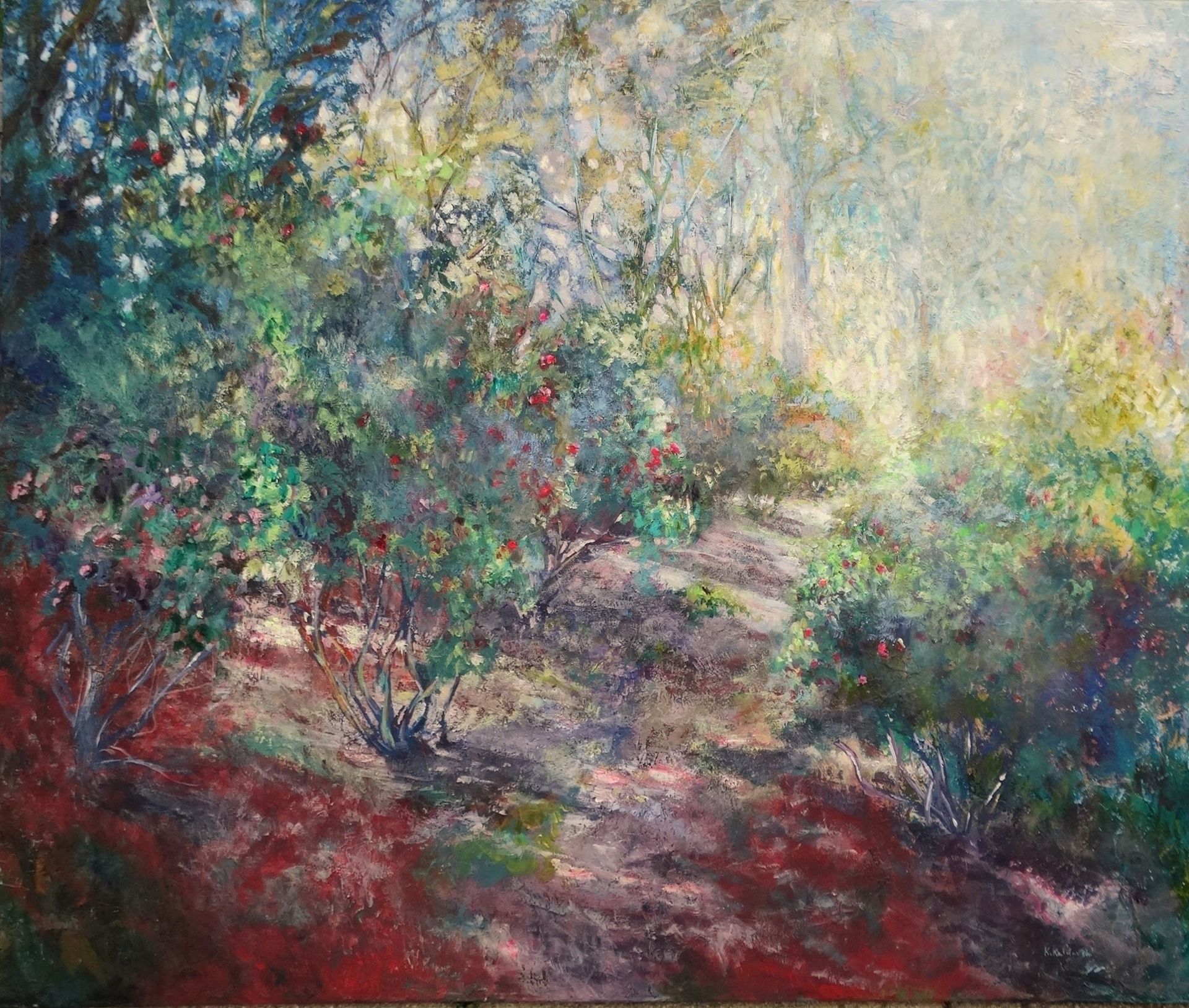 Camelia Grove painting of Leonardslee Garden 
acrylic on canvas 120 x 150cm 