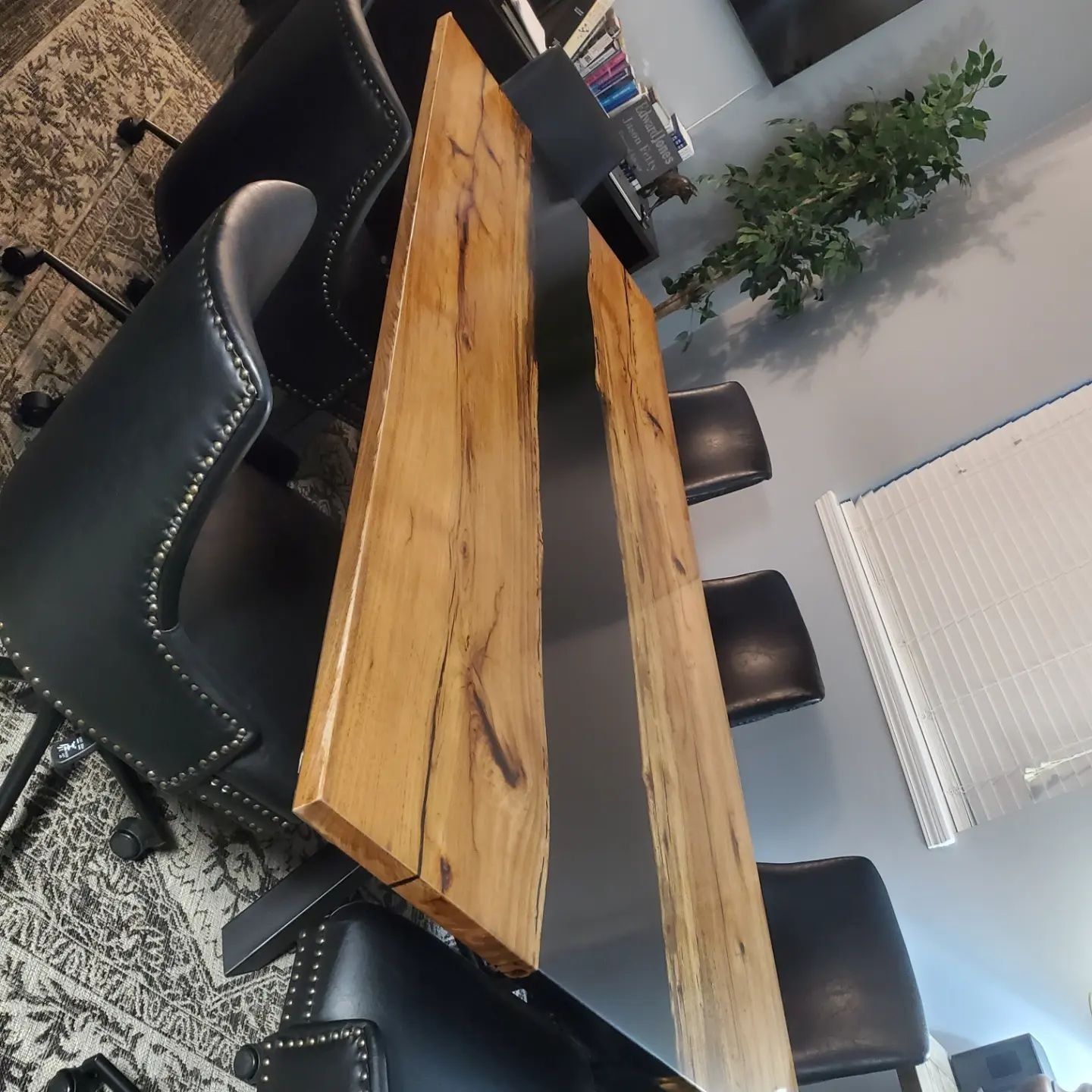Sycamore UC Woods Epoxy Black River Table
