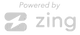 Powered by Zing logo. Gray text and icon with a lightning bolt.