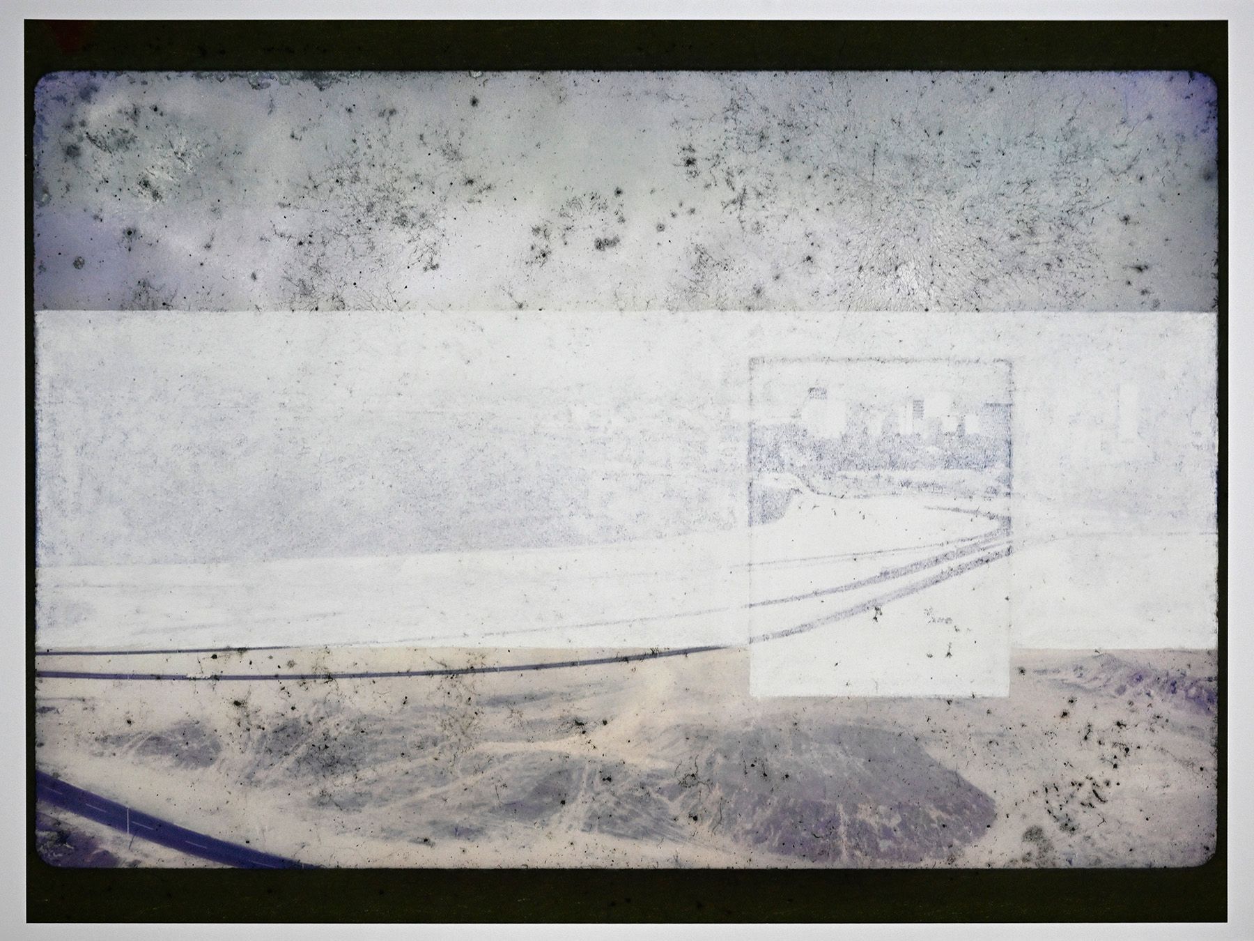 Sanded Perth, 120-1500 (2025). Hand-sanded archival pigment print. 75x100cm (29.53x39.37in)(image dimensions)