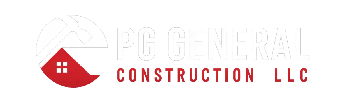 Be Great Global Construction LLC logo in white and red with a house icon