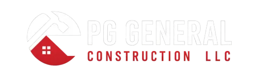 Be Great Global Construction LLC logo in white and red with a house icon