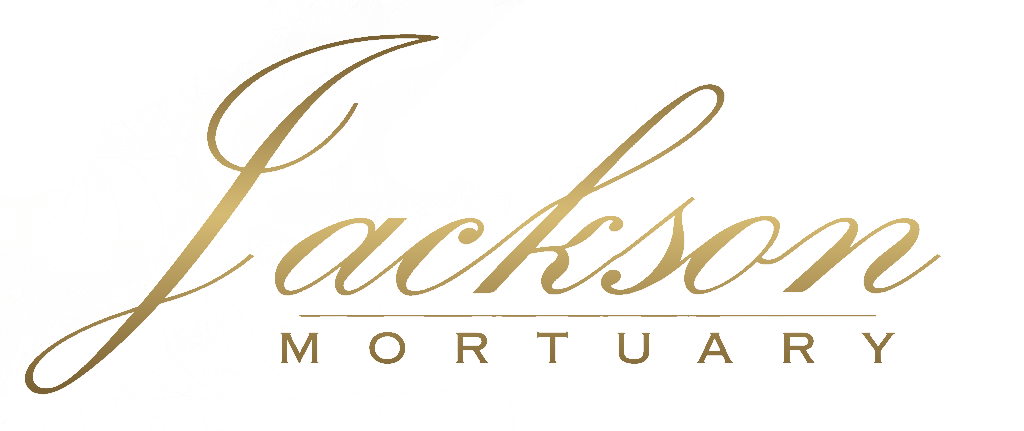 Gold logo for Jackson Mortuary featuring the word