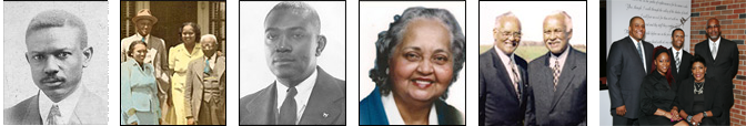 A sequence of six photos documenting the historical lineage and continued leadership of a professional organization.