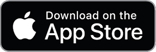 Apple App Store download badge on a black rounded rectangle with white Apple logo and text