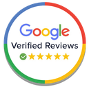 Google Verified Reviews badge with five gold stars.