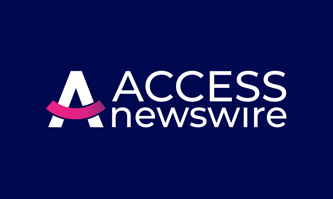 The logo for access newswire is on a blue background.
