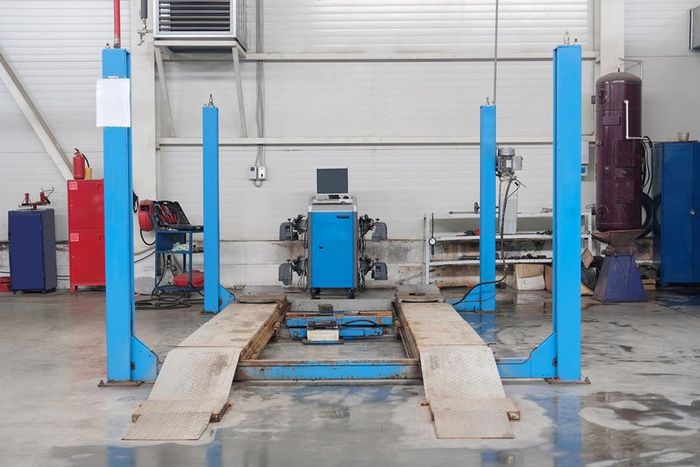 Workshop Bay Of Wheel Alignment In A Car Repair — APPS Mechanical Port Macquarie In Port Macquarie, NSW