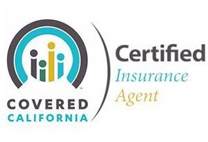 Covered California Certified Insurance Agent logo with colorful people icon and teal text