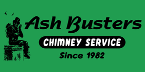The logo for ash busters chimney service since 1982