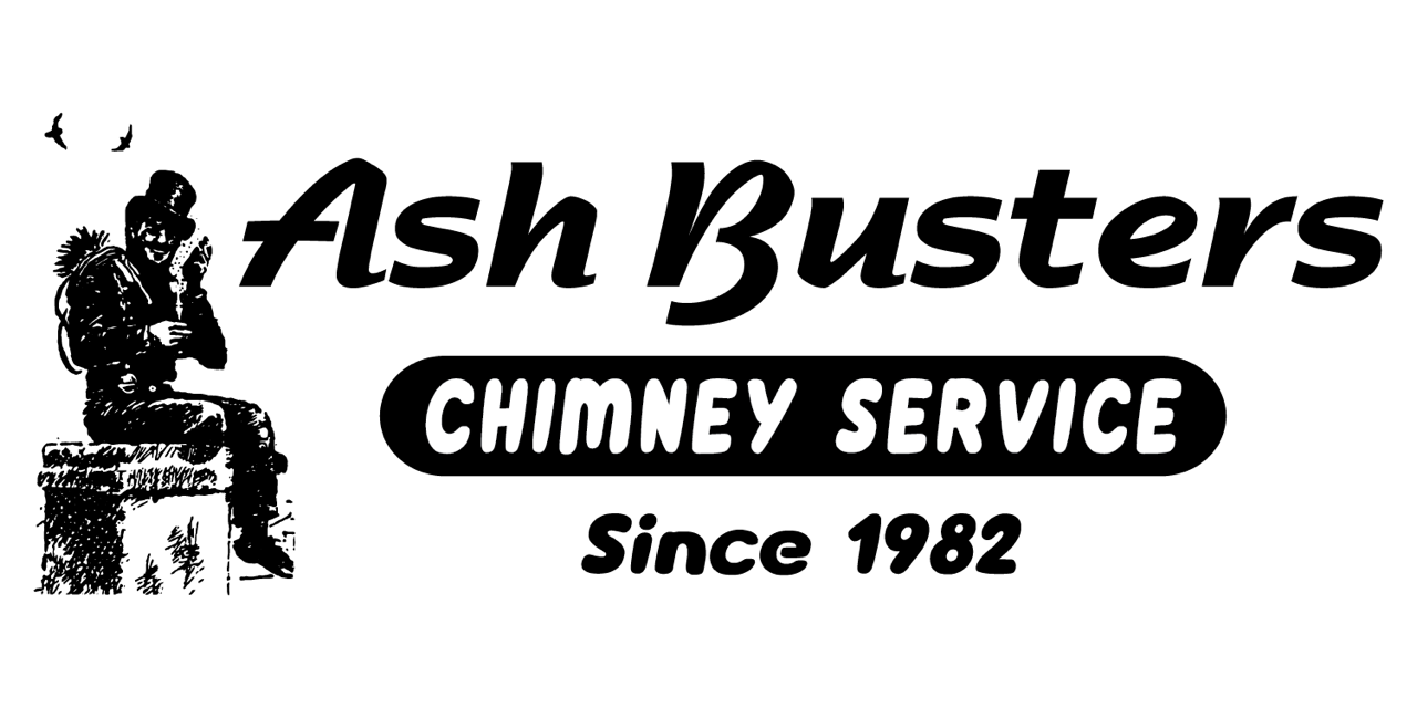 The logo for ash busters chimney service since 1982