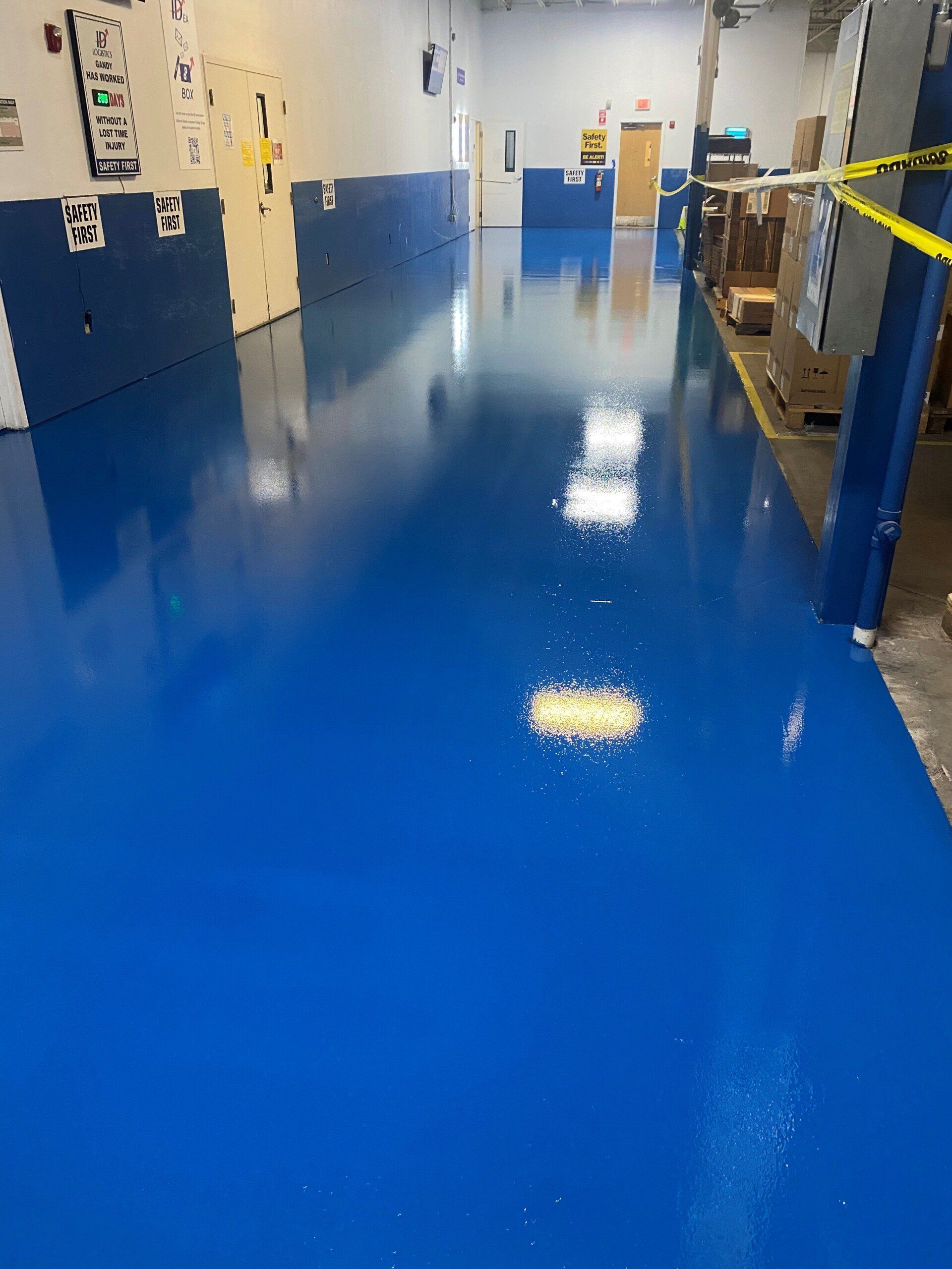 Blue Commercial Epoxy Flooring