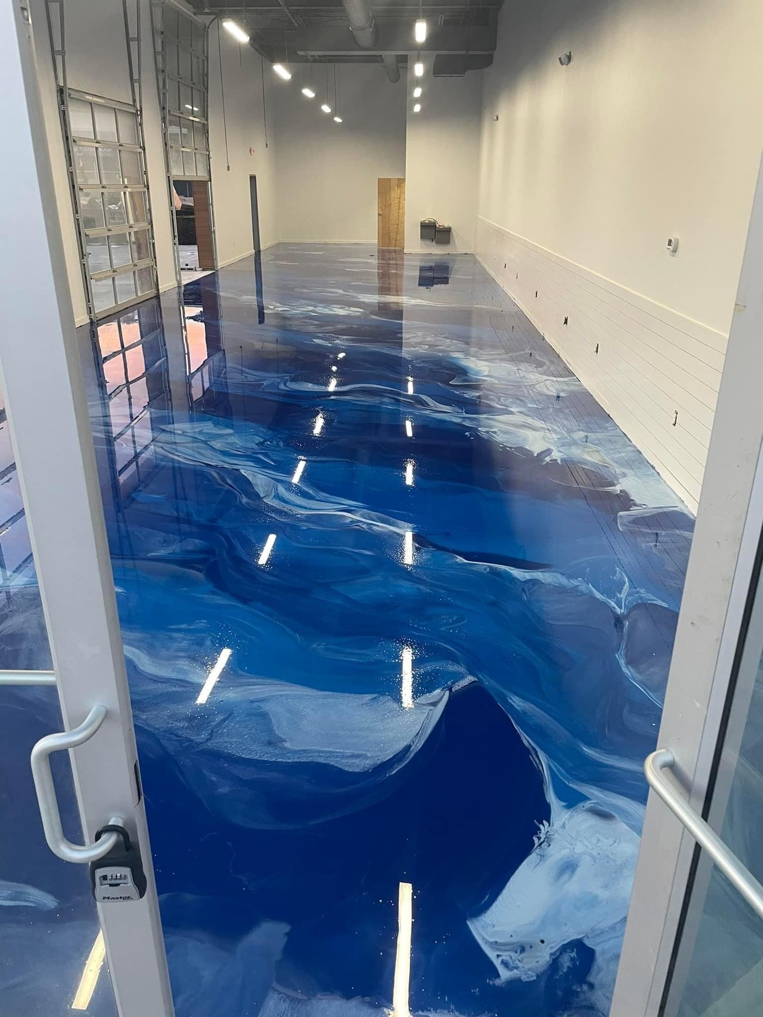 Blue Garage Flooring