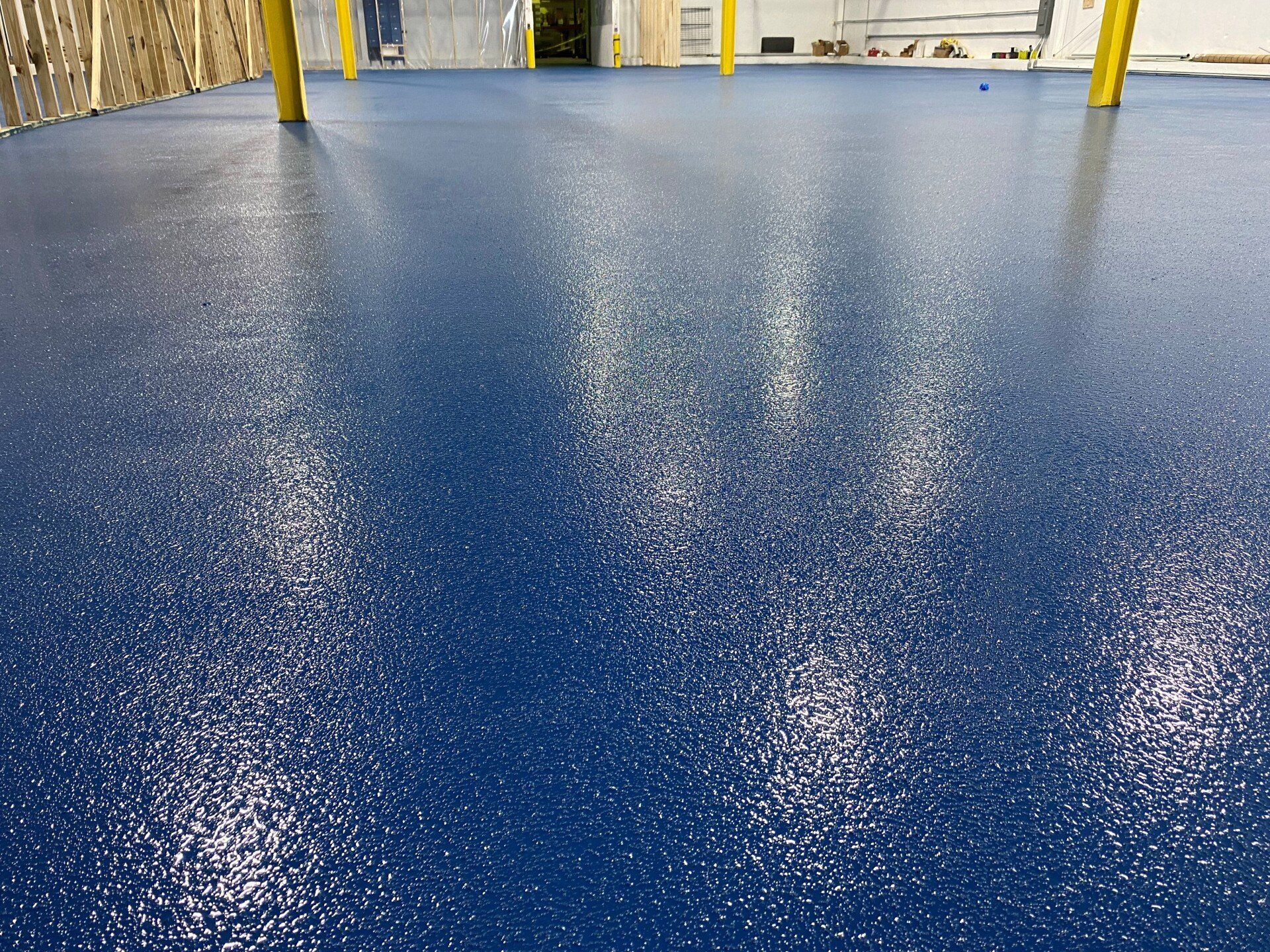Blue Epoxy Flooring in Garage