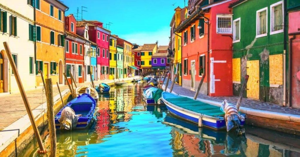 Canal in colorful Burano