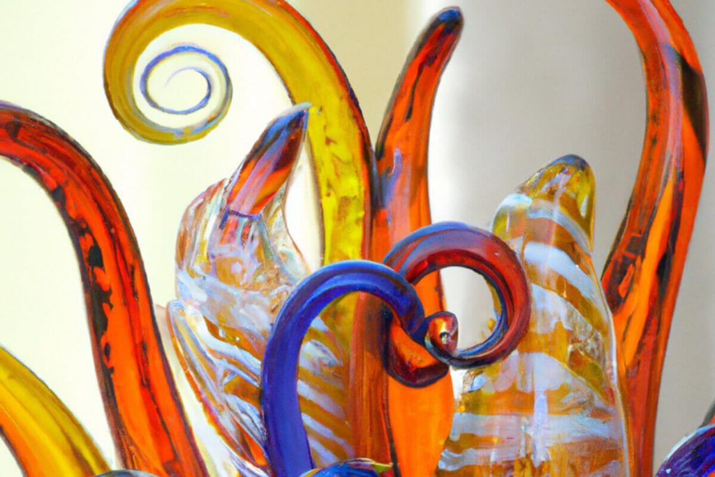 Colorful Murano glass artwork