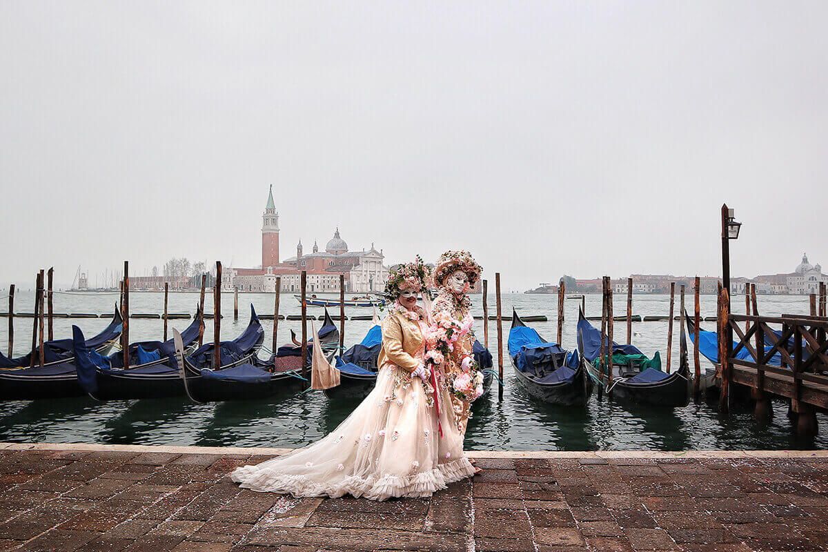 Carnival costumes by the lagoon