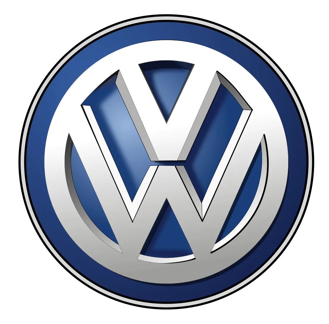 Volkswagen logo: blue circle with silver 