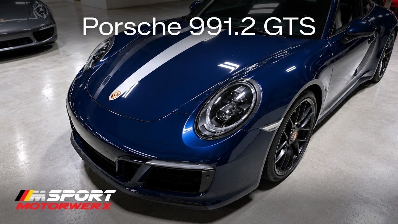 Night Blue Metallic Porsche 991.2 GTS in the M Sport Motorwerx showroom