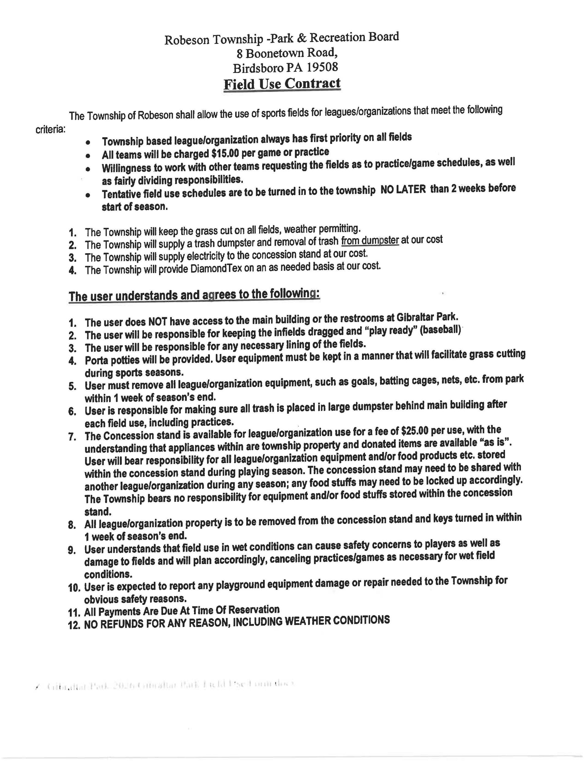 Ball Field Application