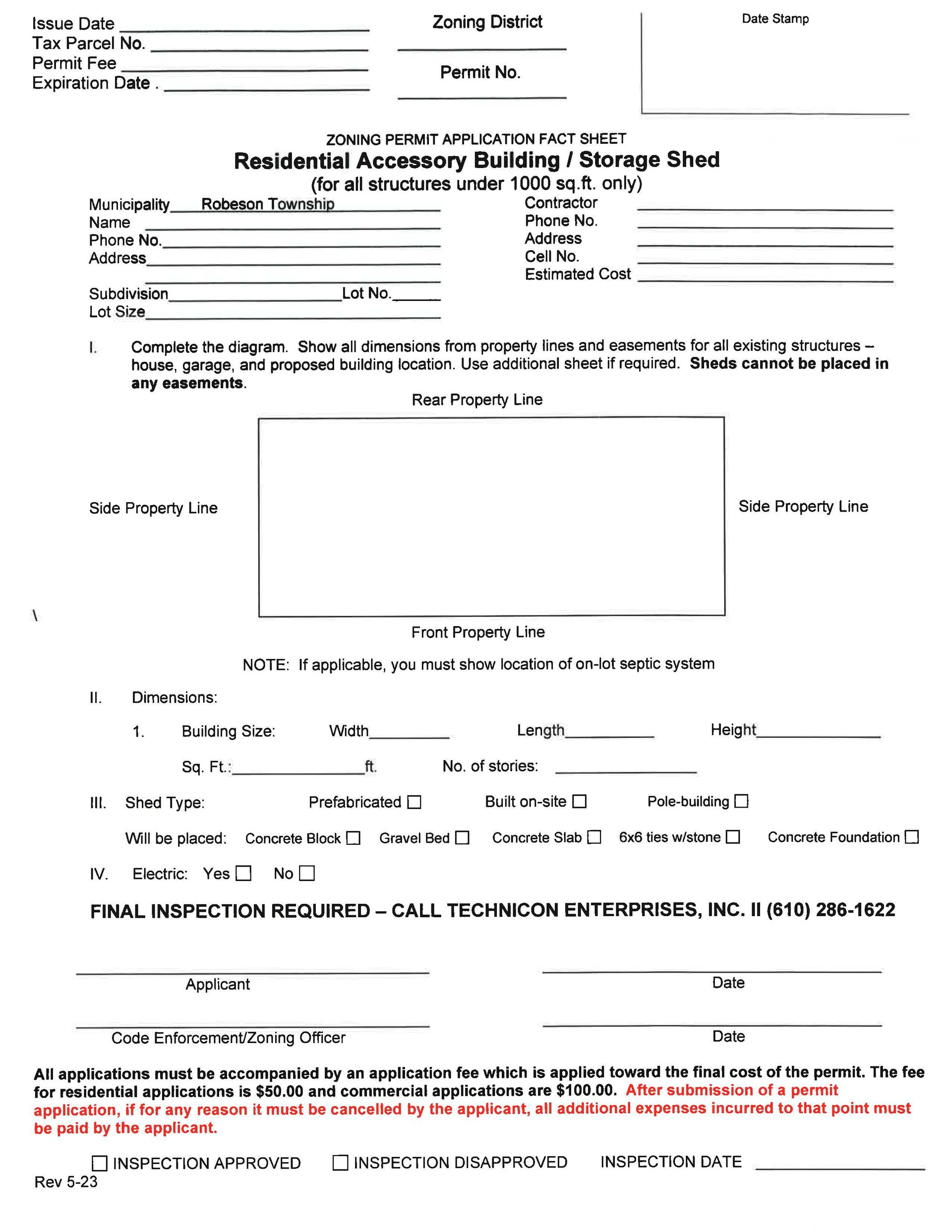 Residential Accessory Building/Storage Shed