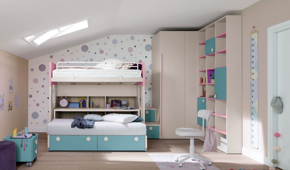 camera da letto per bambine con letto a castello