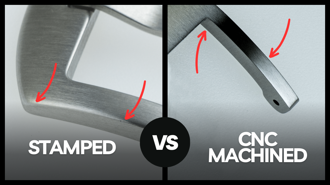 A picture of a stamped and cnc machined watch band