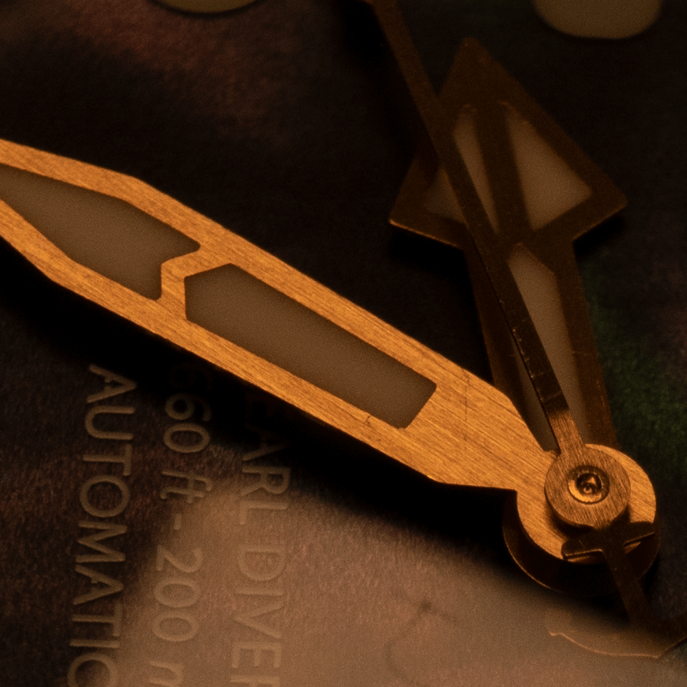 A close up of a watch face that says automatic