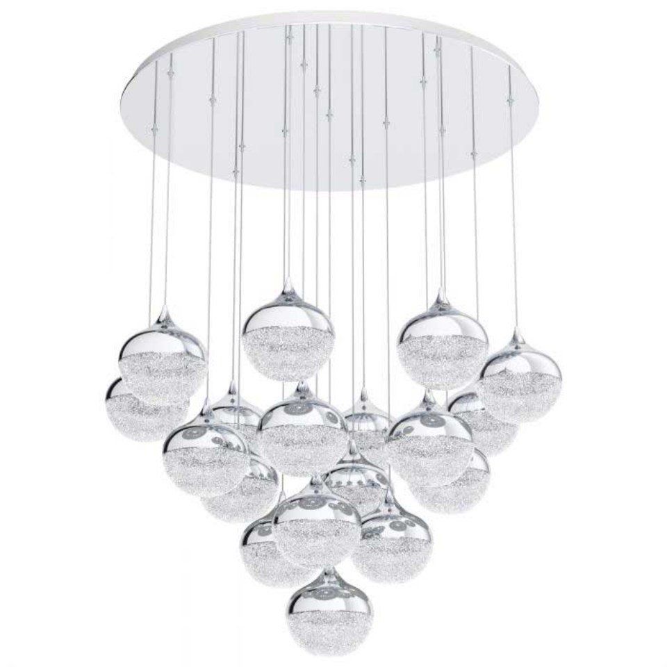 lampadario argentato con tanti globi