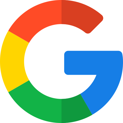 Google logo: Colorful letter G with blue, red, yellow, and green sections.