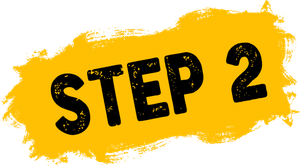 A yellow background with the words step 2 written on it